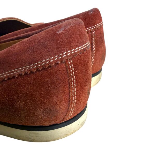 John Varvatos Thompson Venetian Loafer Red Brown Suede Leather Men\'s Size 7
